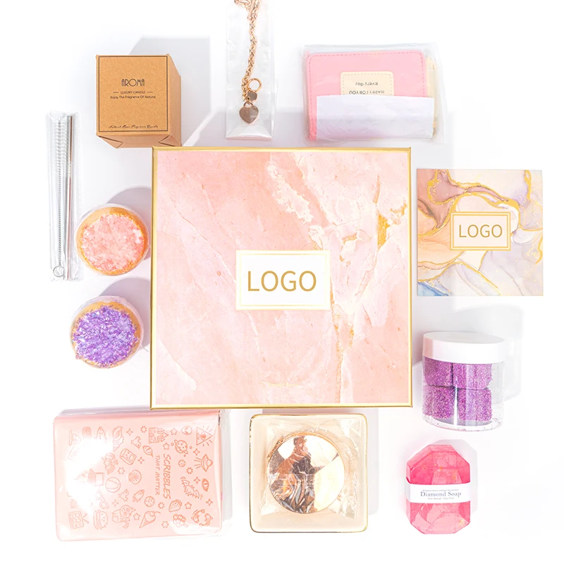 Wholesale Bath Bomb With Healing Crystal Inside Luxury Gift Box Packaging Geode Sea Salt Bath Bomb