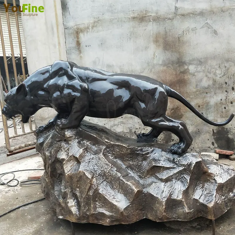 Современная бронзовая скульптура большого размера для сада и парка статуя талисмана Пантеры