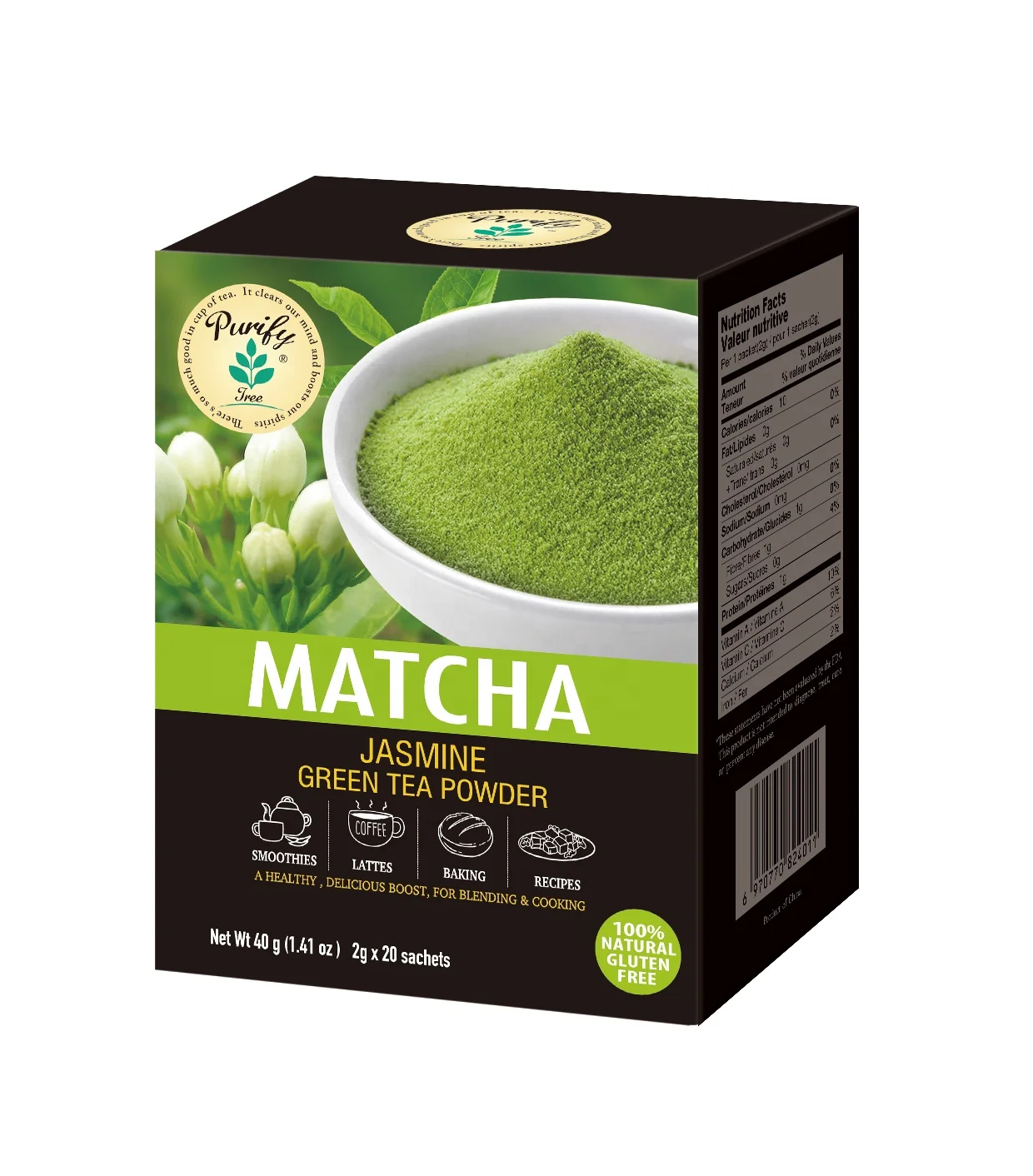 
Organic jasmine matcha green tea powder 