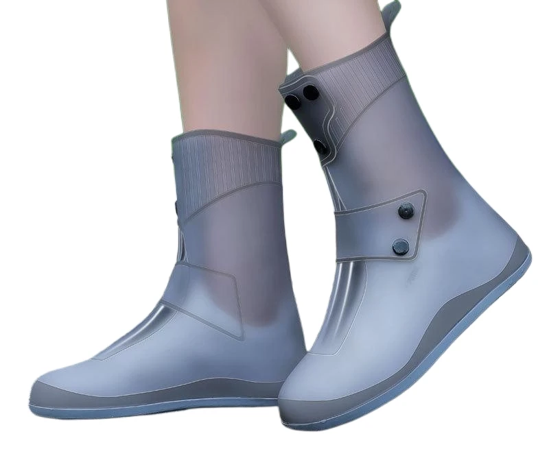 0363462 FASHIONABLE Multi-Color Transparent PVC Big Open Unisex Anti-Slip Rain Boots Rain Shoes Galoshes