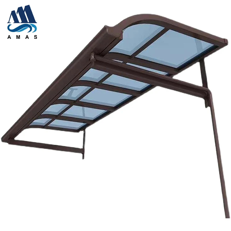 Amas 100% UV Protected Aluminum Patio Awning Cover 100% PC Polycarbonate Sail Electrically Operated Balcony Canopy Shed