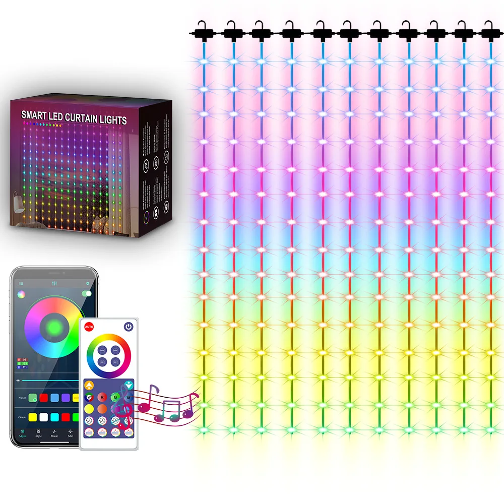 Smart TUYA WIFI RGB magic curtain light  Christmas wedding leather wire light LED curtain light