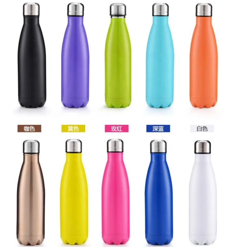 best selling 500ml customized cola shape stainless steel vacuum flask with air transfer print full cover design