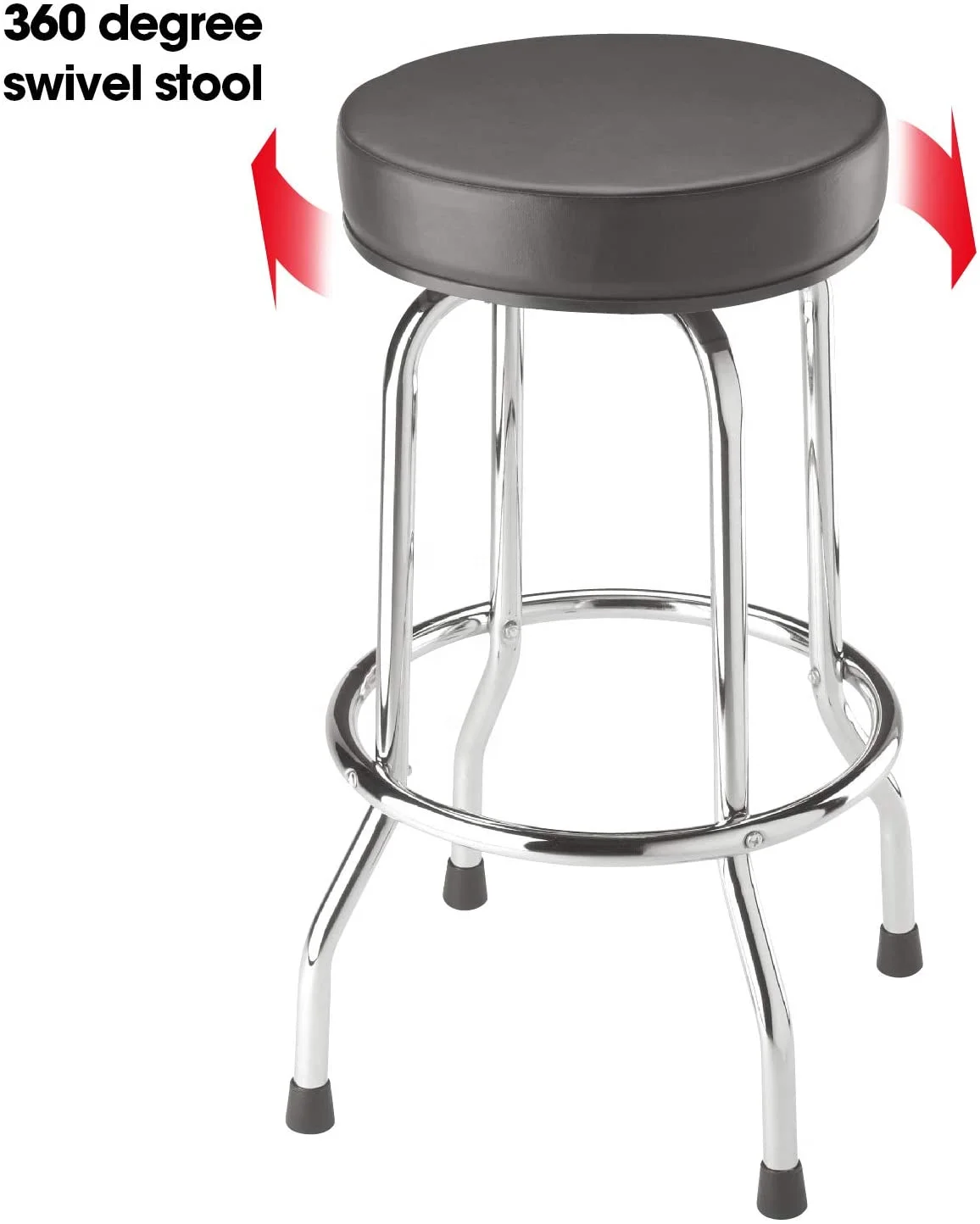 360 Degree Rotating Bar Stool Comfort Cushion Garage/Workshop Car Creeper Seat with Chrome Legs