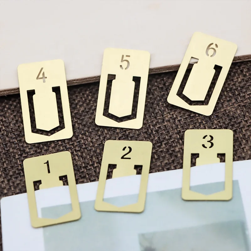 BSCI Manufacturer Wholesale Vintage Antique Brass Cute Designs Bookmarks Clip Metal Numbers Index Tabs