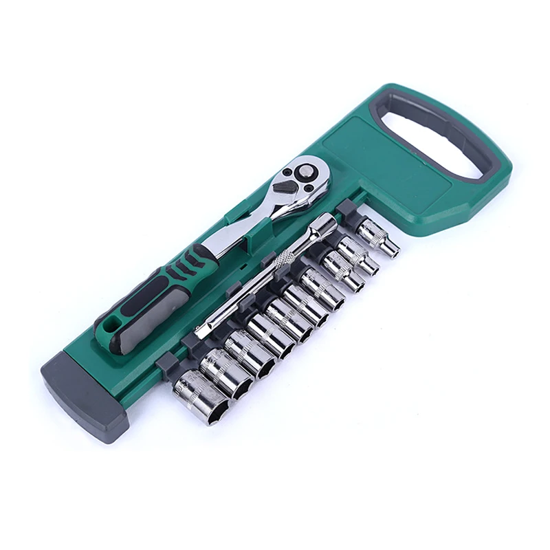 12PCS 1/4 multifunctional automotive repair tools ratchet quick socket wrench