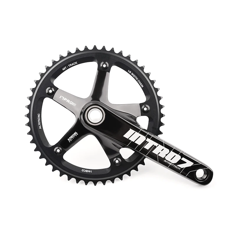 PC017 Fixed Gear Bicycle Freewheel Crankset Integrated CNC Hollow Crank Track Cycle Parts Single Speed Chainwheel