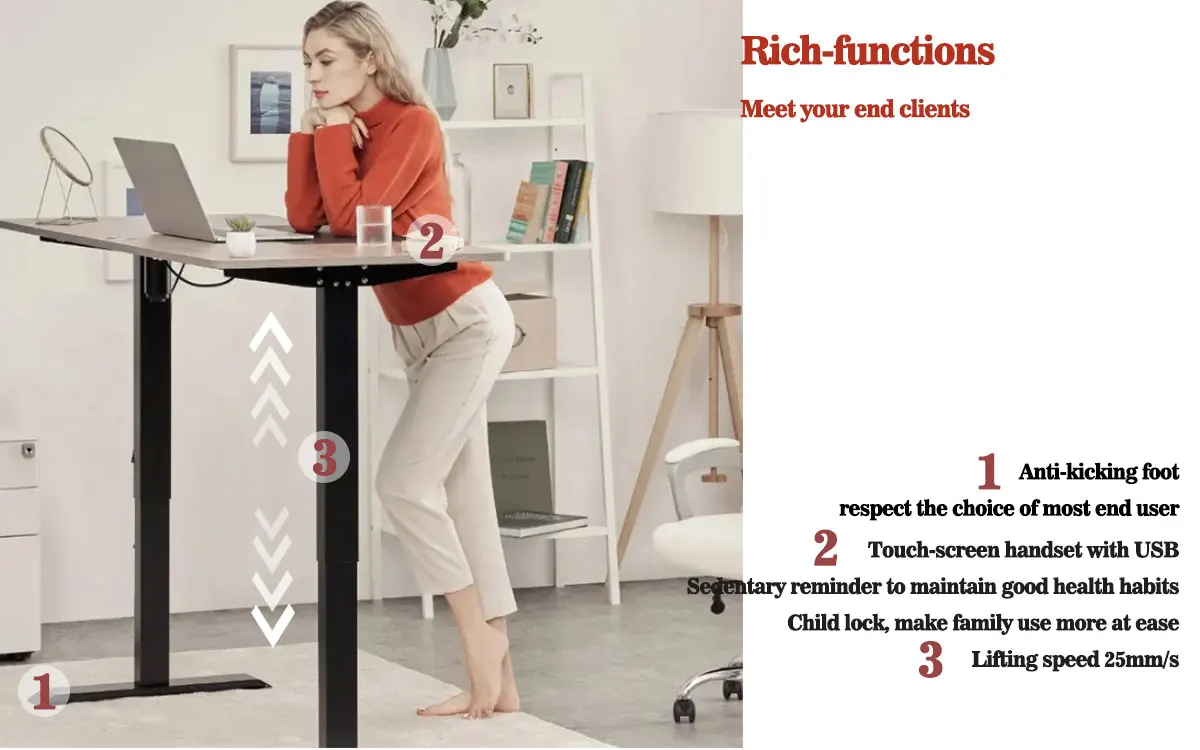 Heavy duty height adjustable electric standing desk frame modern office units stand up mini sit stand desk kit for worker