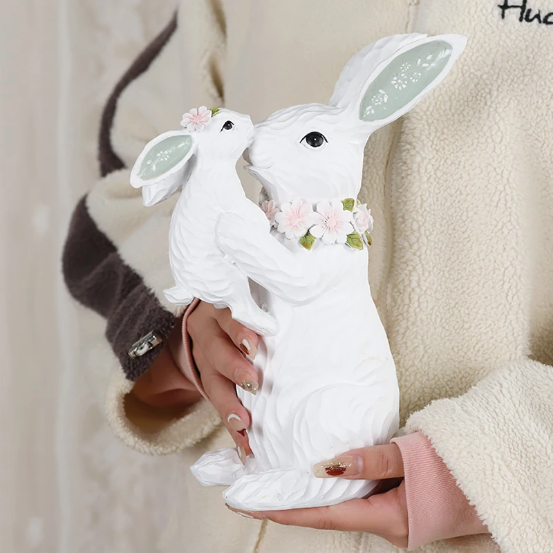 Redeco Alibaba Hot Sale Bunny Easter Bunny Family Resin  Spring Decor For Gift Home Decoration