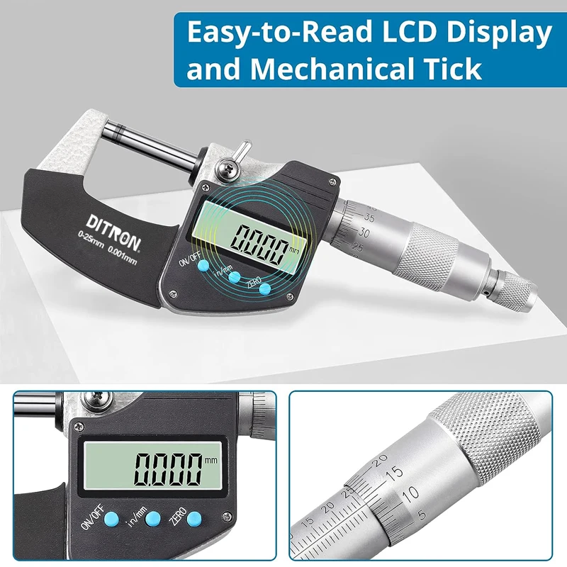 Micrometer Exterior Digital 0-25mm 25-50mm 50-75mm 75-100mm digital display micrometer Digimatic Outside Micrometer Metrology