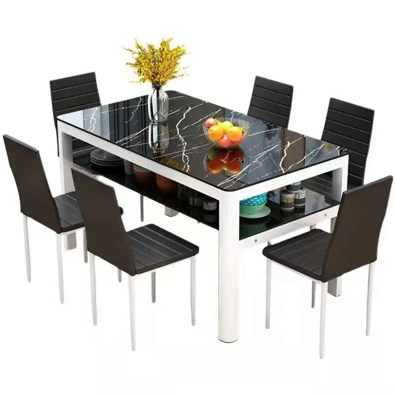 
Modern Dining Room Furniture Folding Outdoor Furniture Sets Dinning Table Sets Quality Multi-Functional Marble Table and Chairs 