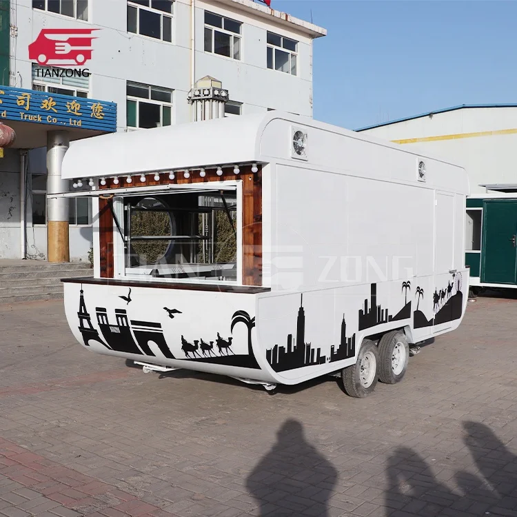 TIANZONG T19 unique design pizza truck customized vintage food carts and food trailers fashionable food caravan