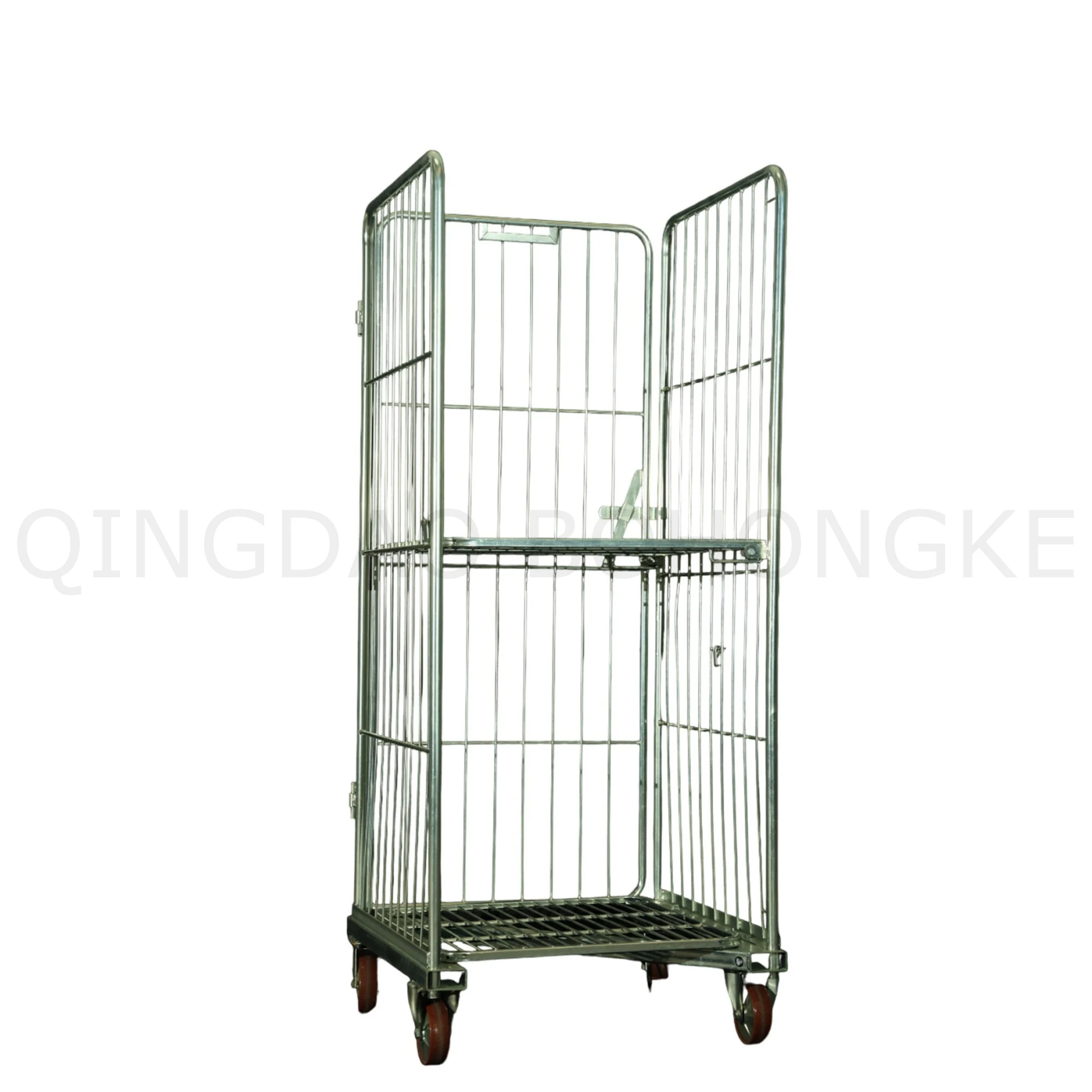 BHK14 3-sided Opening Mobil warehouse Storage Mesh Rolling Cage trolley