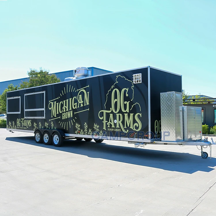 CAMPTRL Custom Food Trailer Pizza Food Truck Cart With Full Kitchen Equipment Mobile Coffee Shop Bbq Container Restaurant