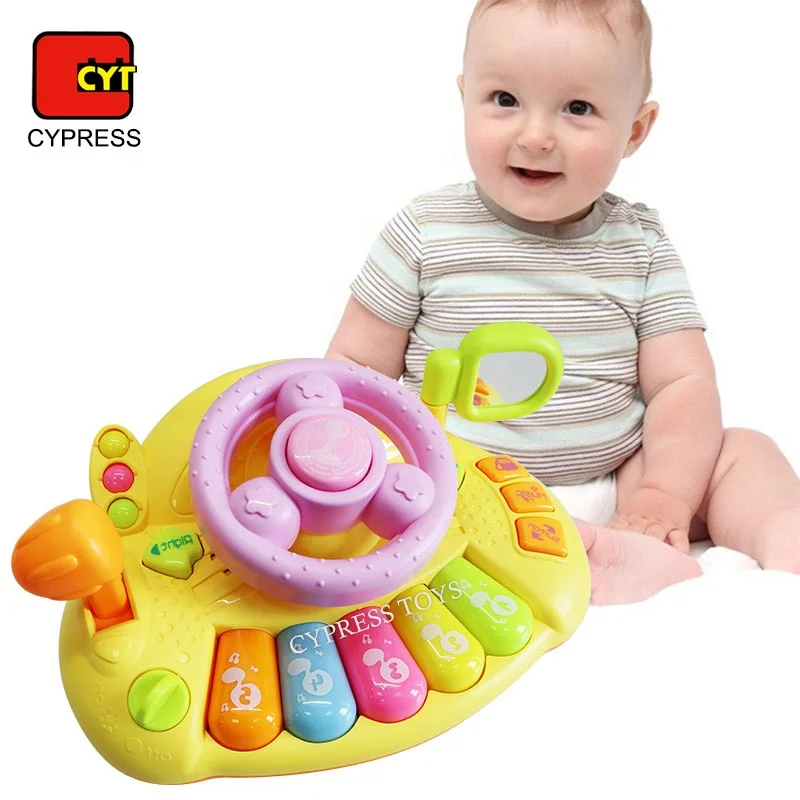 Electric Musical Driving Game Baby Toy Steering Wheel Toy for Car Seat