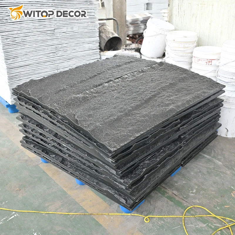 1200*600*30mm Reasonable Price   Rock Plate Wall Board PU Stone Panel