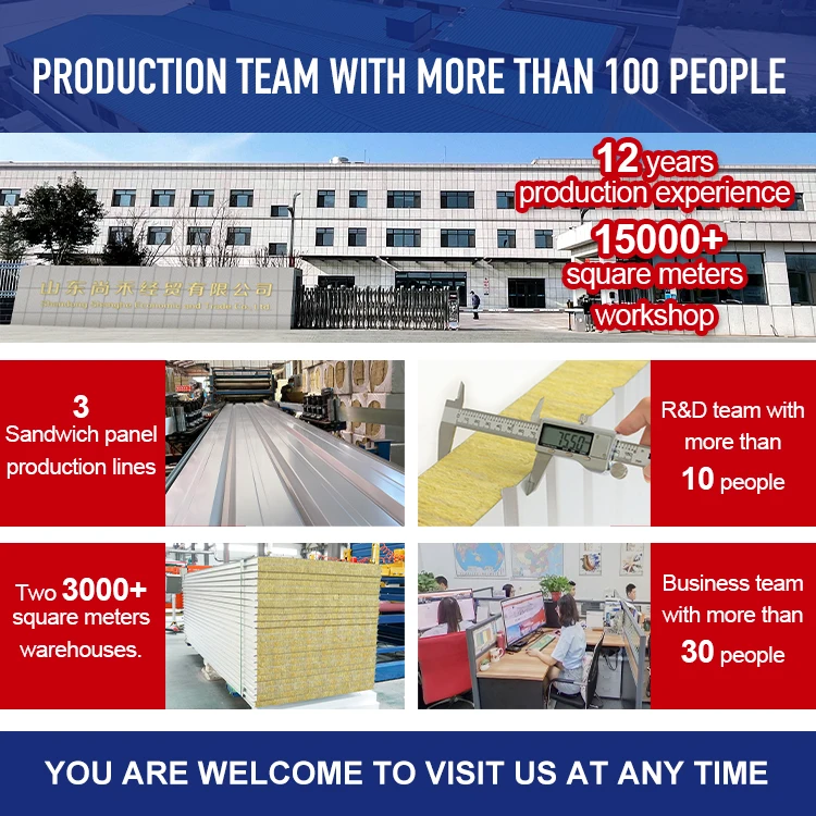 SH Traditional Roof Tile Wall And Roof Sound Insulation Cold Room Decorative Rock Wool Sandwich Panel