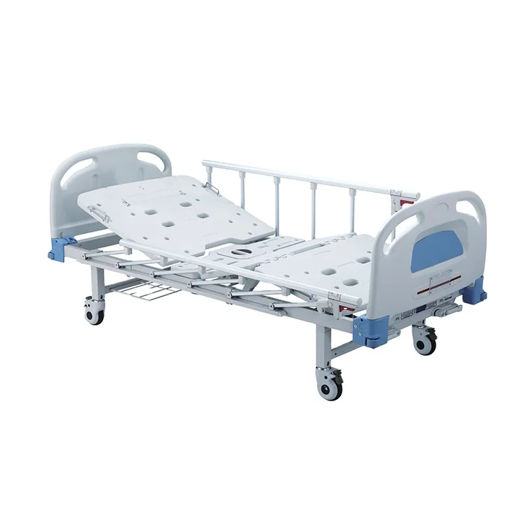 KY215S-32 medical double side rail beds for bedridden paralytic patient Double rocker Manual Care hospital bed with bed toilet