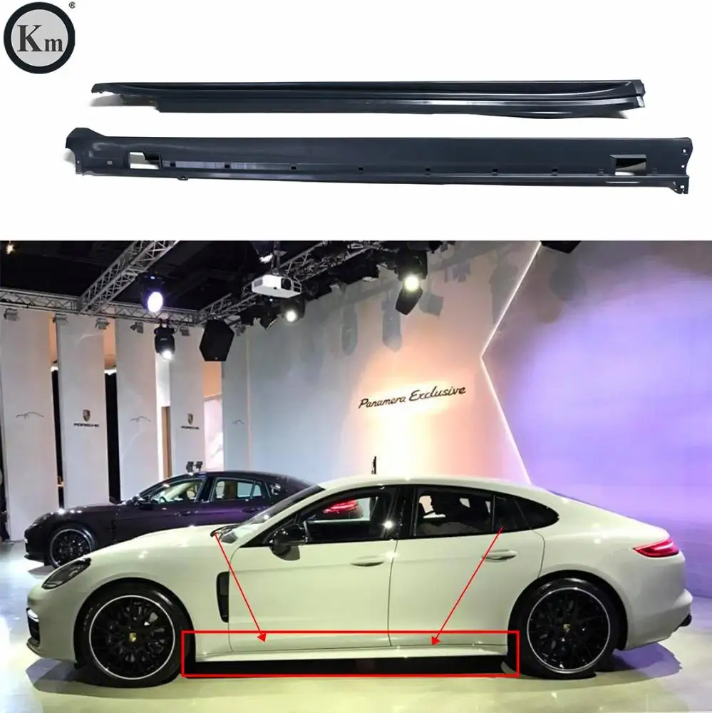 KM  for panamera 971 side skirts door skirts door moulding side lip bodykit GTS style 2017 2018 2019 long axis short axis