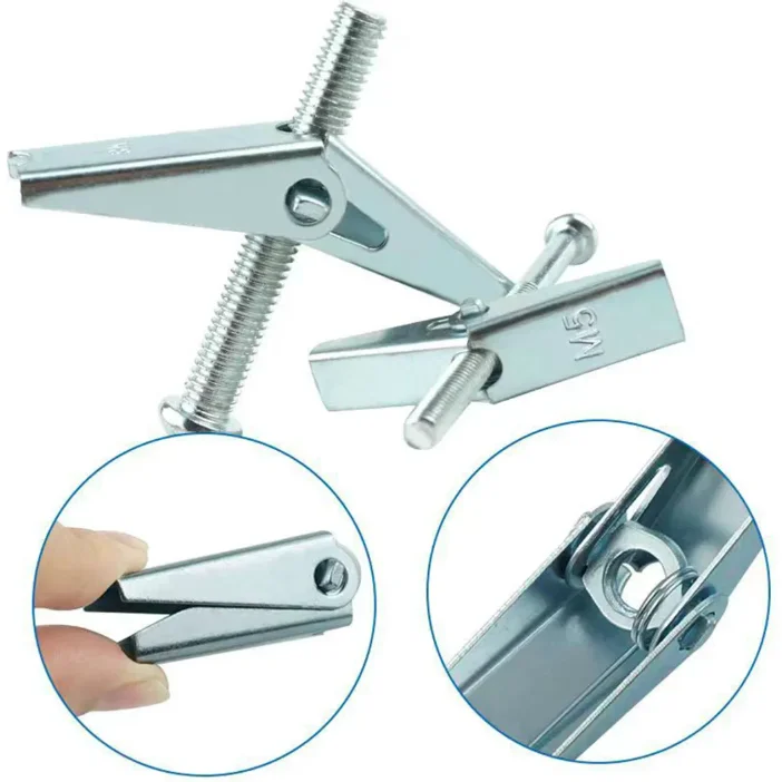 M3 M4 M5 M6 M8 M10 M12 Custom size steel zinc plated spring toggle anchor/ spring toggle wing / butterfly spring toggle bolts