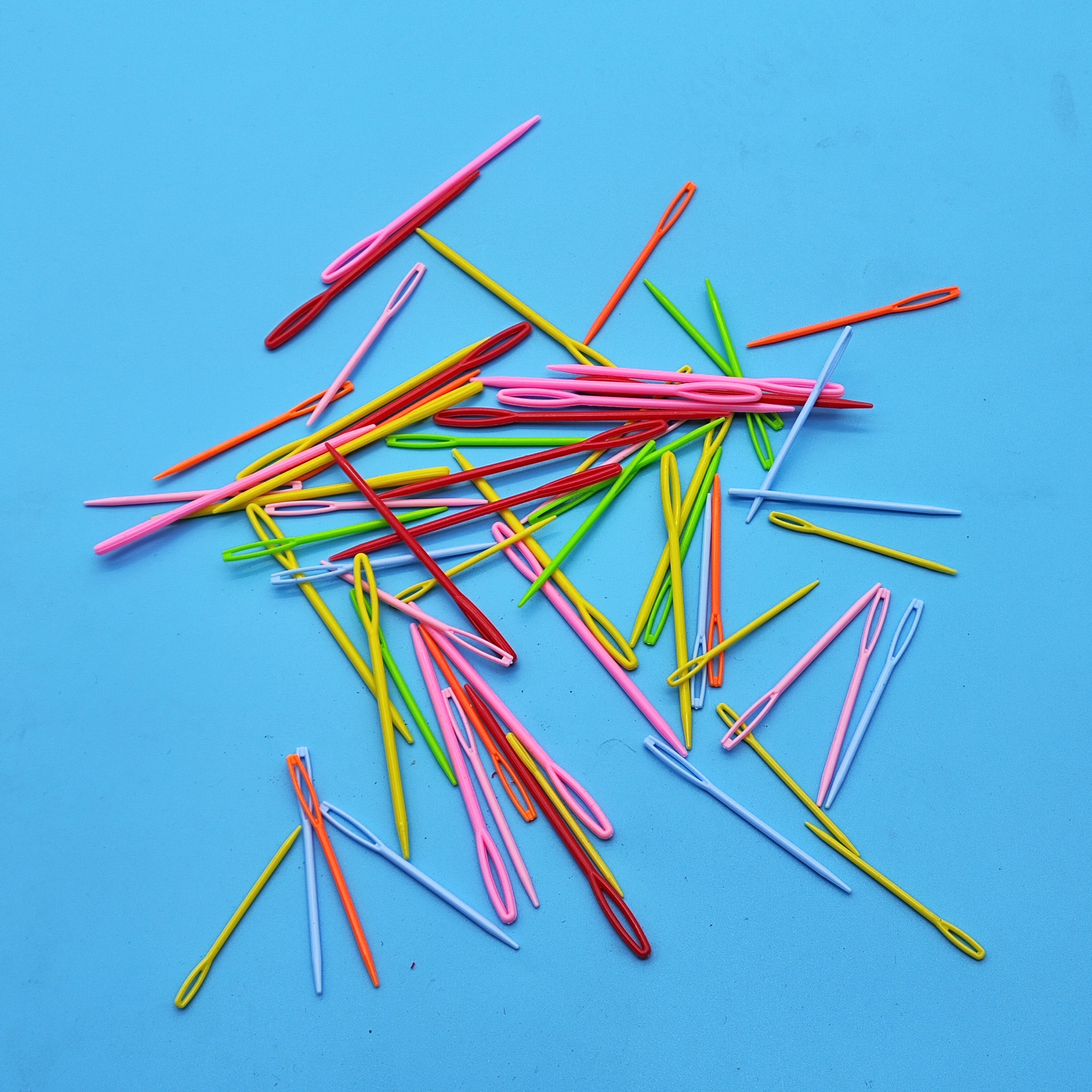 9cm 100pcs/ Bag Colorful Safety Diy Hand Sewing Tapestry Sweater Woolen Yarn Plastic Needles