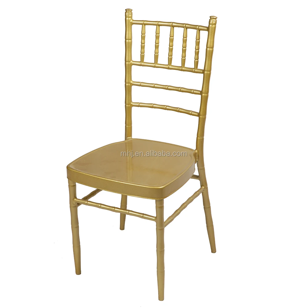 Оптовая продажа, уличные Свадебные вечеринки, золотые штабелируемые стулья Тиффани chiavari