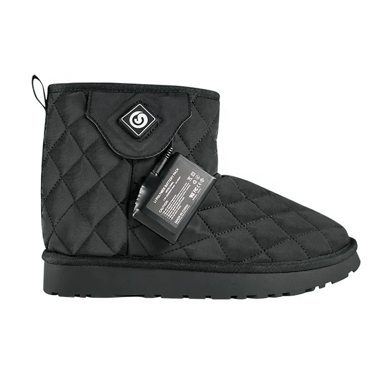 Winter Lady Women Battery Rechargeable Heated Shoes Snow Warm Graphene Heated Circulation Boots