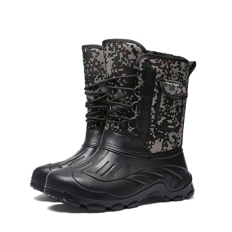 
2020 New Snow boots men winter cotton shoes outdoor shoes warm camouflage boots fishing wear men waterproof boots 