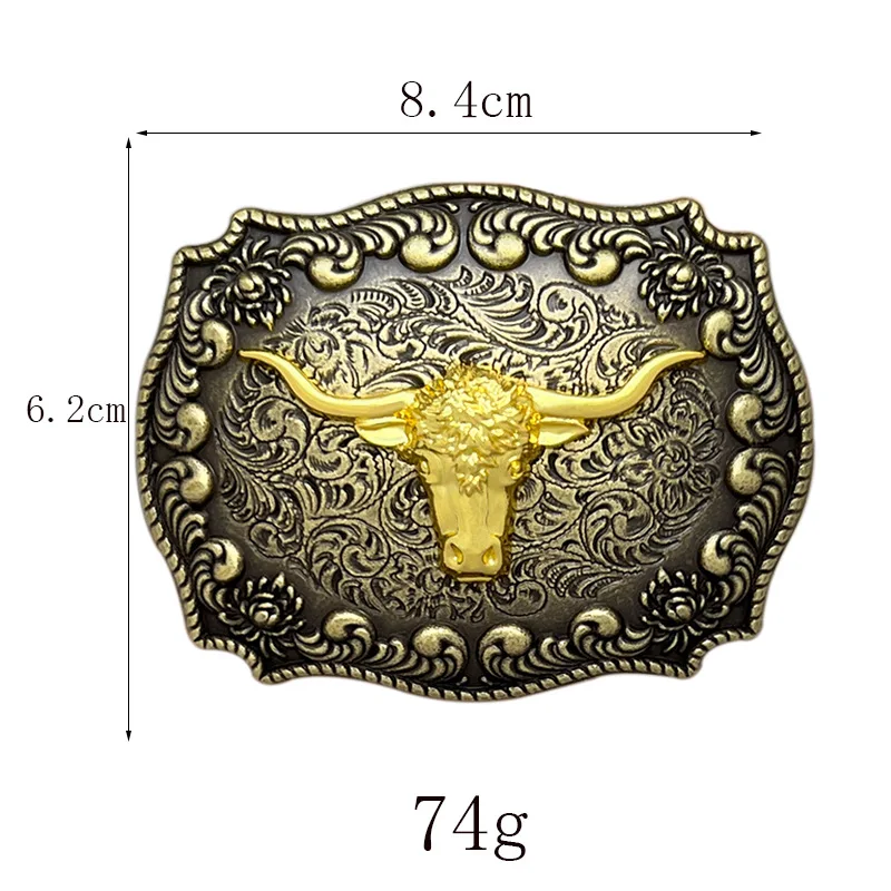 Manufacturer Wholesale Luxury Custom Logo Metal Brass Stainless Steel Zinc Alloy Western Cowboy Belt Buckles For Men