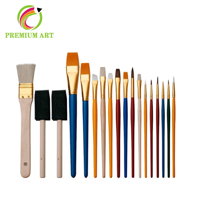 The latest artist brush suit gold aluminum ferrule suit with zipper bag, suitable for beginner painters
