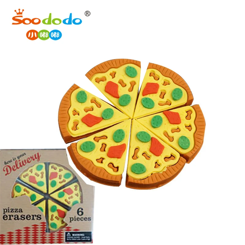 Soododo Stationery Food Pizza Eraser Kindergarten Toys