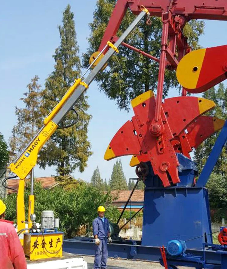 800kg 1000kg Small Marine Hydraulic Crane Electric Remote Control Folding Deck Cruise Ship Crane Hoist