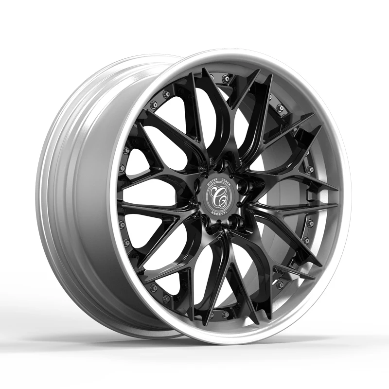 OEM china 5 hole 16 17 18 19 20 21 22  inch white silver light weight 2 piece forged alloy racing passenger car hub wheels rims