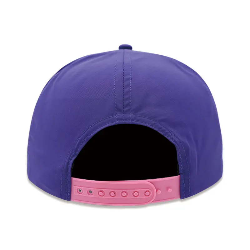 Custom Design Baseball Cap Unstructured Hip Hop 5 Panel Custom Snapback Cap Hat with Rope