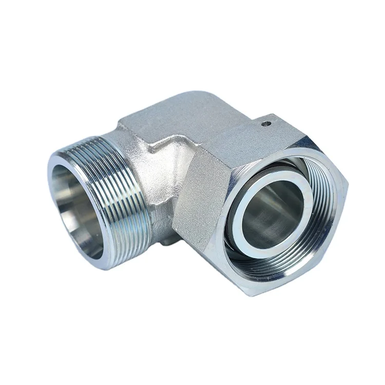 2C9 carbon steel hydraulic pressure  male threaded 90 degree pipe fitting elbow with rotating nut