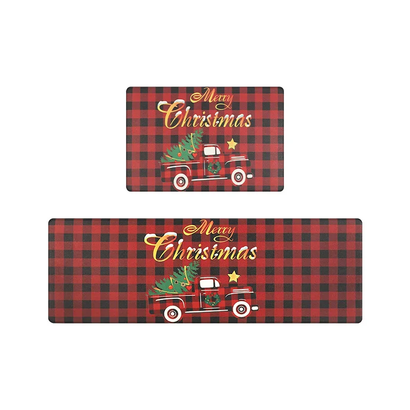 2024 Christmas Cartoon Doormat Reversible Kitchen Carpet for Home Hotel Washable Polyester Entrance Mat
