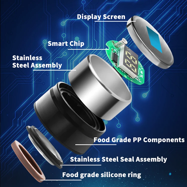 Stainless Steel Double Wal Insulated Tea Infuser Bottle LED Thermal Cup Digital Temperature Display Smart Water Bottle