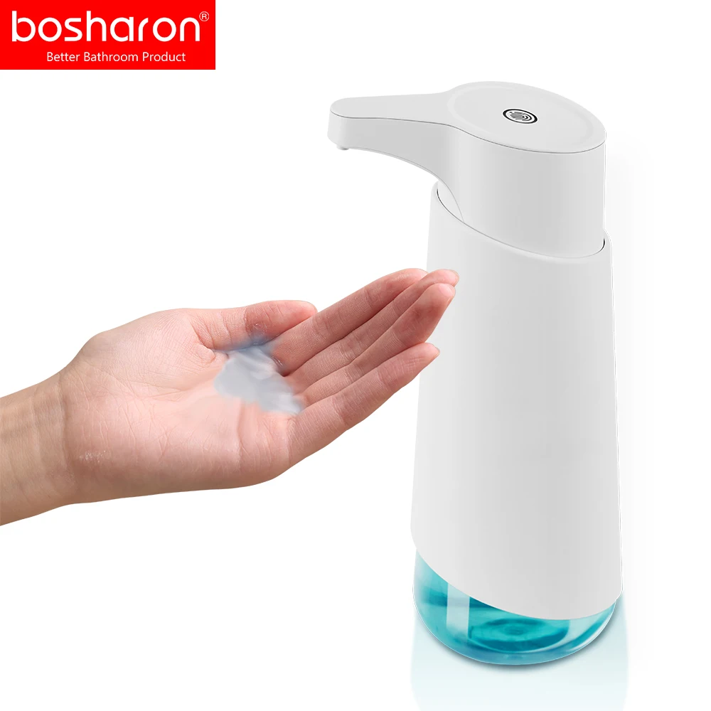 300ml Smart refillable bottle 3 dosage levels anti-interference infrared sensor touchless automatic soap dispenser with stand