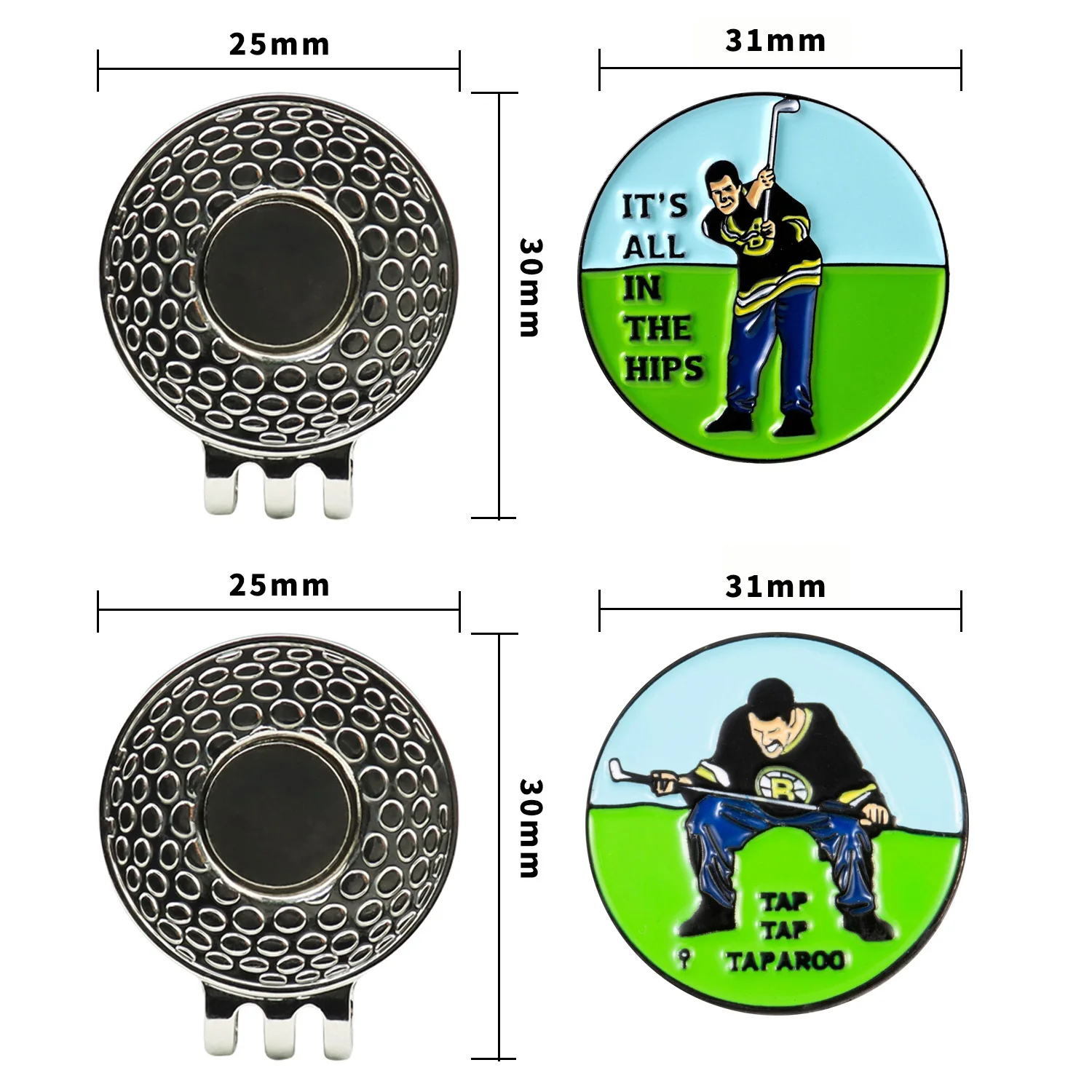 Hot Selling Golf Ball Marker Hat Clip Blank Round Shaped Standard Hat Clips Golf Ball Marker Holder