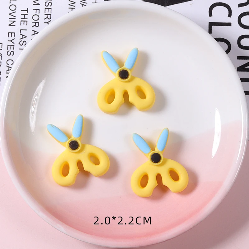 Kawaii Flat Back Resin Charms Fun Scissors Book Pen Resin Accessories for Mobile Phone Shell Decoration