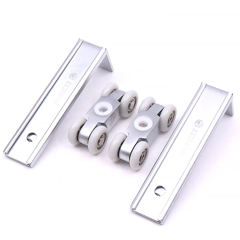 Sliding Door Roller Space Aluminum Bearings Wooden Wardrobe Aluminum Hanging Wheels Heavy Duty Sliding Door Roller 80 KG