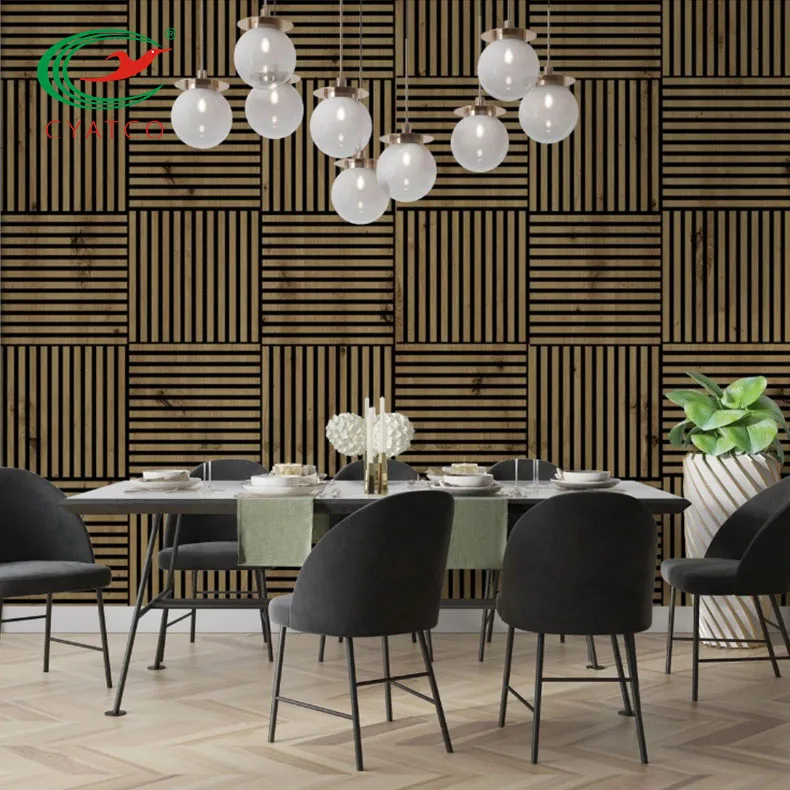 Wholesale Fireproof wood slat panels akustik panel akoestische slat wall panel for decoration