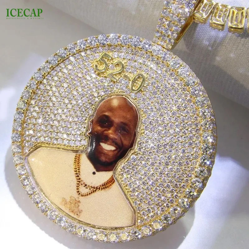 Hiphop Jewelry High Quality VVS Moissanite Pendant Diamond Bling Iced Out Style Class Custom Pendant For Men