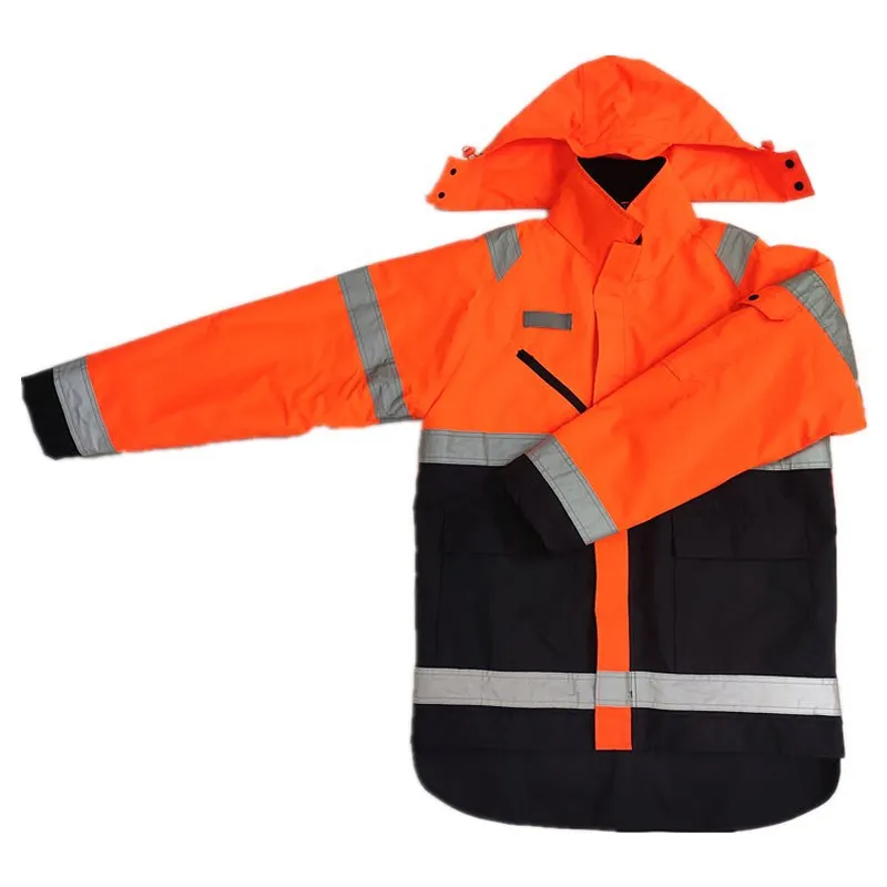 Hi Vis 3 in 1 Detachable Warm Fleece Waterproof High Visibility Reflective Safety Parka Traffic Jackets Security Guard Uniform