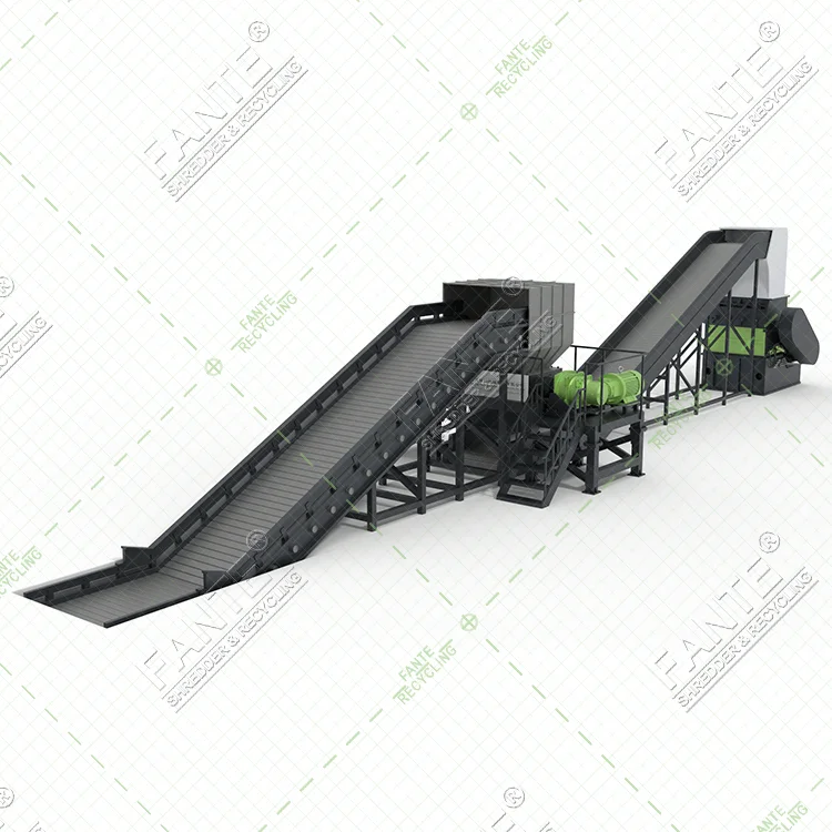 Double Shaft Waste Cardboard Paper Tire Rubber Metal Scrap Wood Lump Barrels Drums Pipe And Plastic Shredder For Recycling