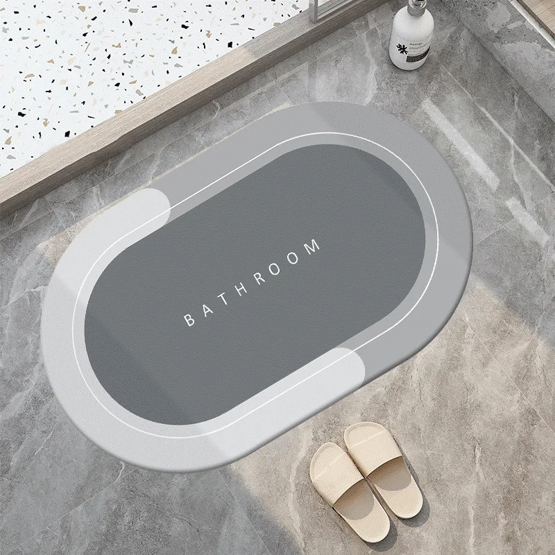 PVC Diatomite Mud Cushion Water-Absorbing Mat Quick-Drying Non-Slip Foot Pad for Bathroom Kitchen Oil-Proof Household Door Mat