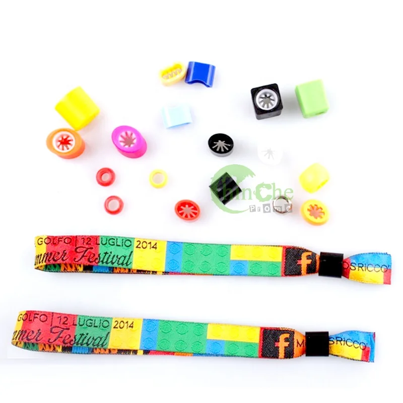 Festival event ribbon fabric wrist band custom vip ticket event bracelet woven wristband