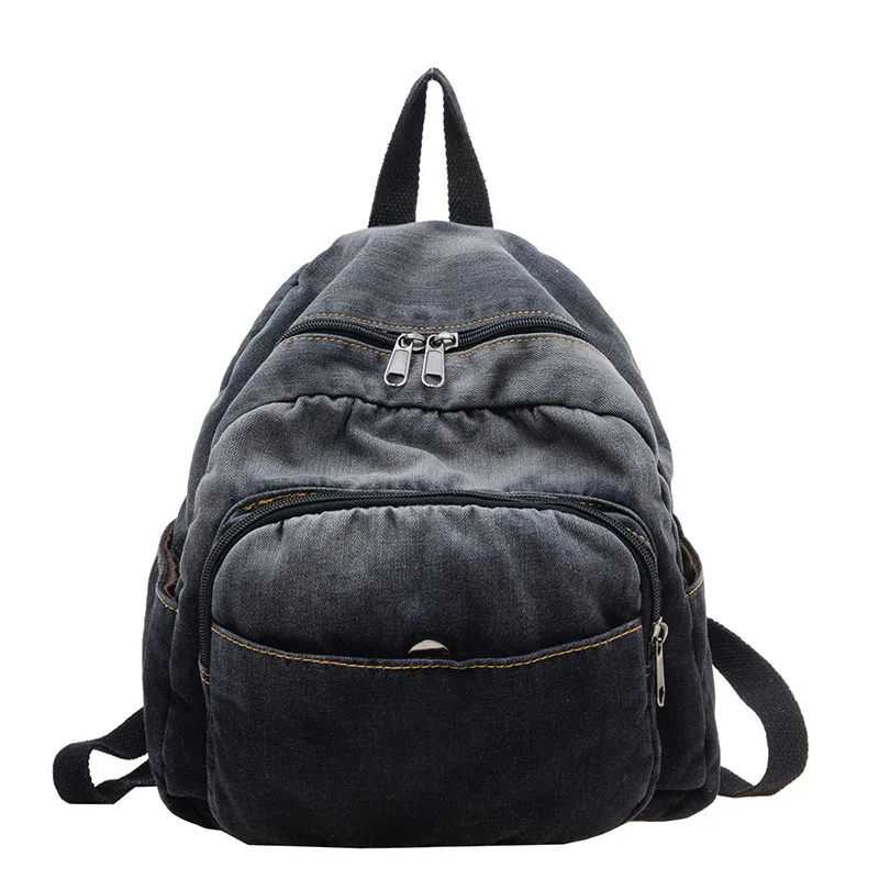 BEYOND manufactures unisex washed denim canvas school bags kids backpack for kids teenager boys
