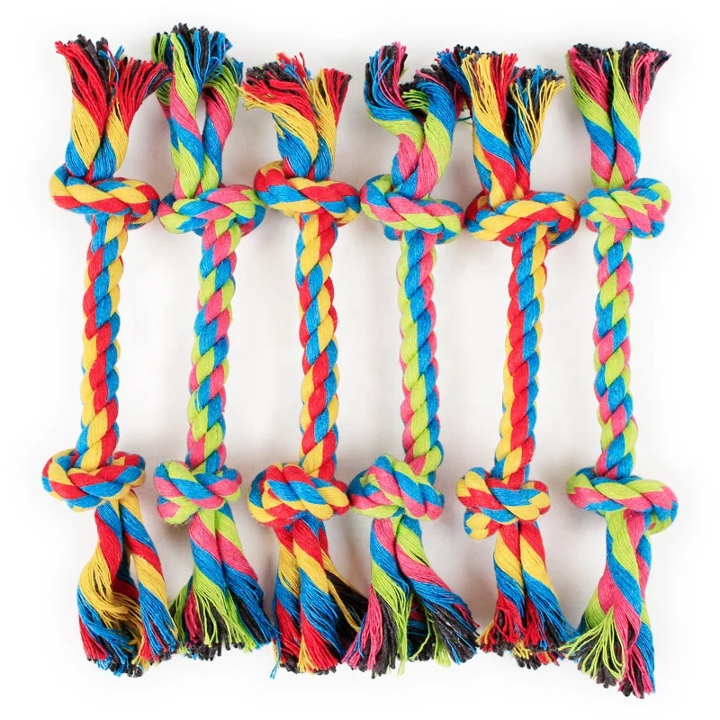 
Wholesale Pet Training Bite Braided Knots Cotton Rope Dog Chew Toys chew toys with cotton rope 