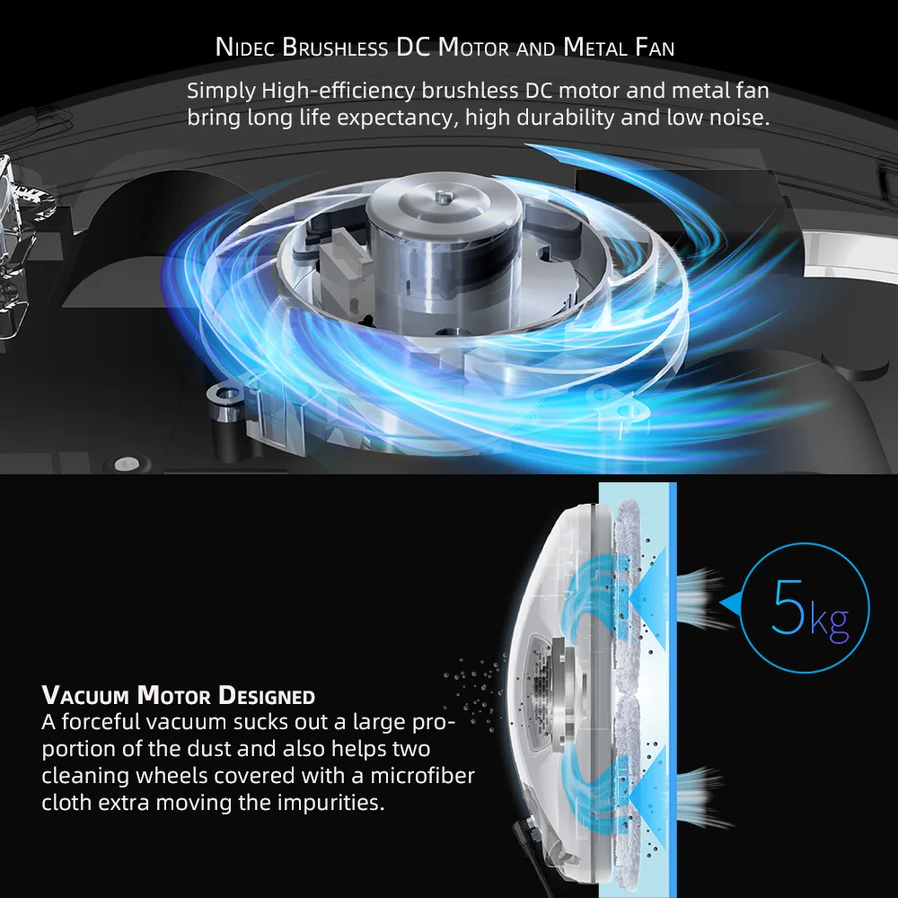 Hobot R3 Smart Window Vacuum Cleaning Robot, Dual Automatic Sprinkler System With Ultrasonic Nozzle For Super Cleaning Power